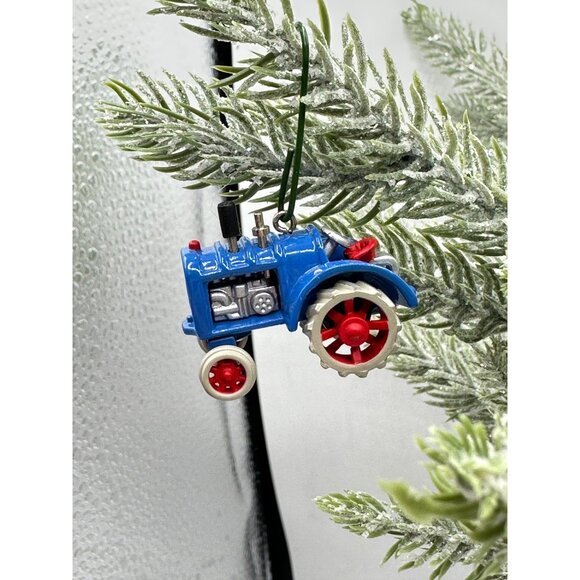 Hallmark Ornament Antique Tractors Series 1999 Miniature Blue Red Barn QXM4567 - Picture 2 of 10
